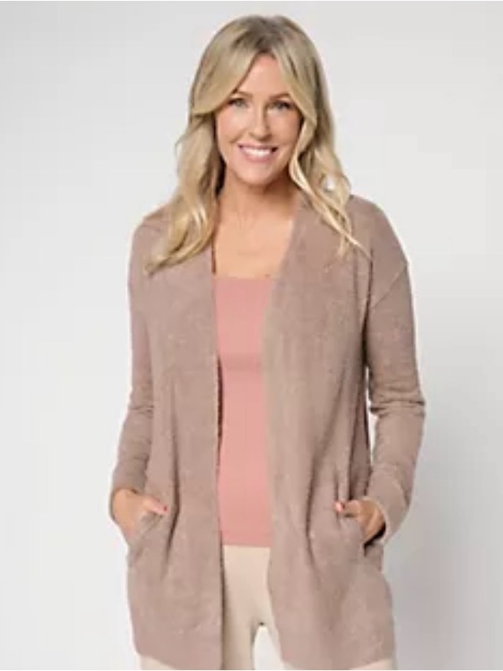 Barefoot Dreams CozyChic Lite Ribbed Cuff Coastline Cardigan Medium